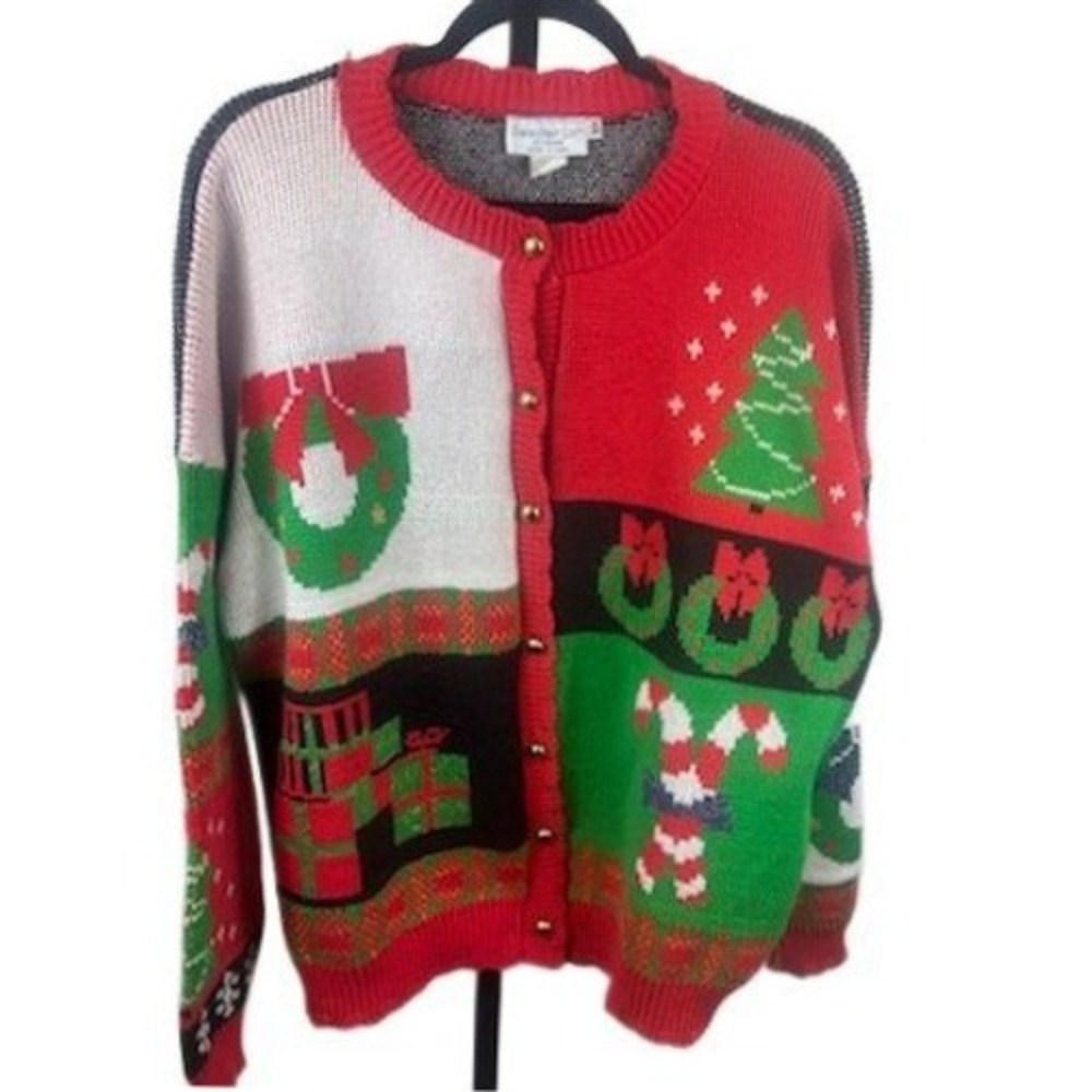 Sweater Loft Vintage Ugly Christmas Sweater Cardigan Plus Women's‎ Size 3X